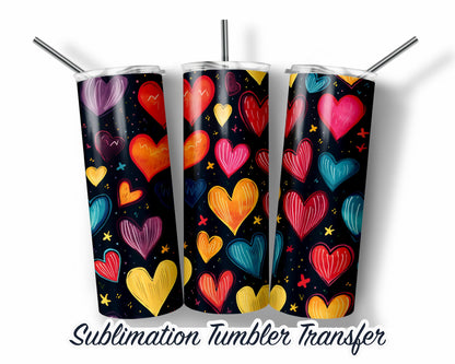 Valentines  Sublimation Transfer Print For 20 oz Tumblers - 30 oz Tumblers - Ready To press - Heat Transfers