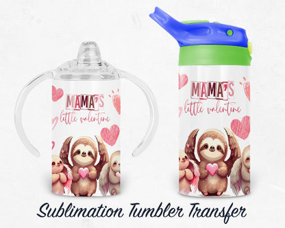 Valentines Kids 12 oz Sippy Sublimation Tumbler Transfer - Ready To press - Heat Transfers SHIPS NEXT DAY