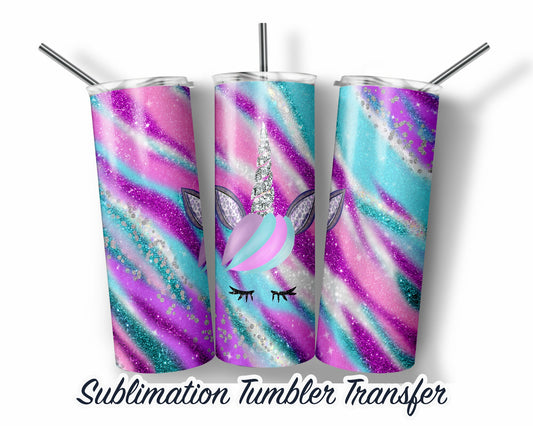 Unicorn -  Sublimation Transfer Print For 20 oz Tumblers - 30 oz Tumblers - Ready To press - Heat Transfers