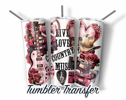 Valentine  Sublimation Transfer Print For 20 - 30 oz Tumblers - Ready to Press - Heat Transfers