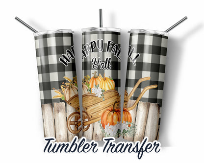 Fall  Sublimation Transfer Print For 20 oz Tumbler - 30 oz Skinny Tumbler - Ready To press - Heat Transfers