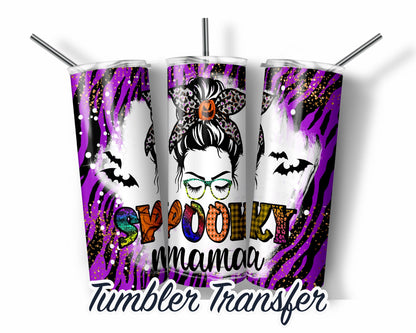 Spooky Mama  Sublimation Transfer Print For 20 oz Skinny Tumbler - 30 oz Skinny Tumbler - Ready To press - Heat Transfers