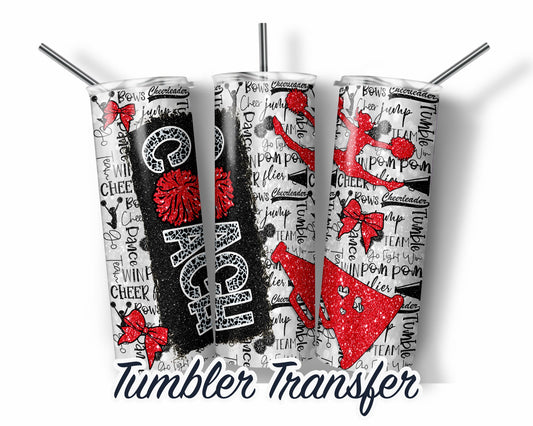 Red Cheer COACH  Sublimation Transfer Print For 20 oz Tumbler - 30 oz Skinny Tumbler - Ready To press - Heat Transfers