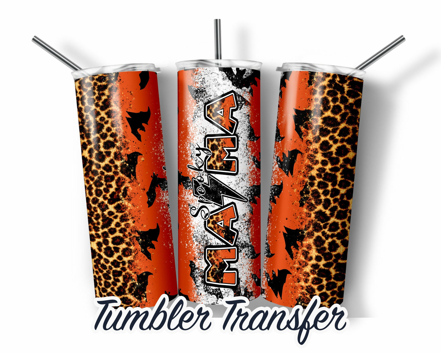 Spooky Mama  Sublimation Transfer Print For 20 oz Skinny Tumbler - 30 oz Skinny Tumbler - Ready To press - Heat Transfers