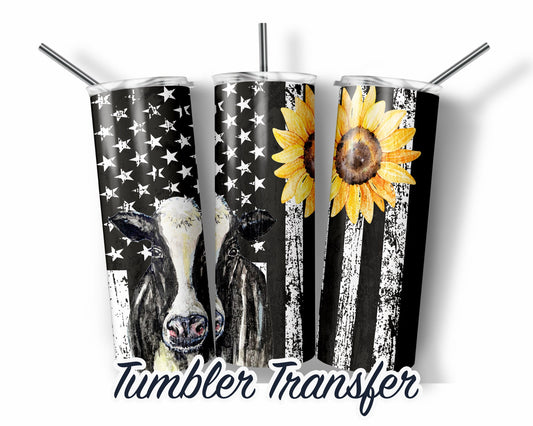 Sunflower  Sublimation Transfer Print 20 oz Skinny Tumbler - 30oz Skinny Tumbler - Ready To press - Heat Transfers