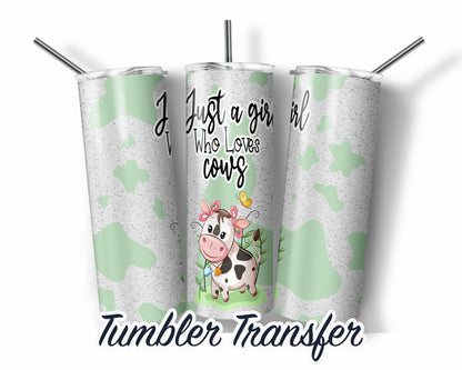 Green Baby Cow  Sublimation Transfer Print For 20 oz Tumblers - 30 oz Tumblers - Ready To press - Heat Transfers