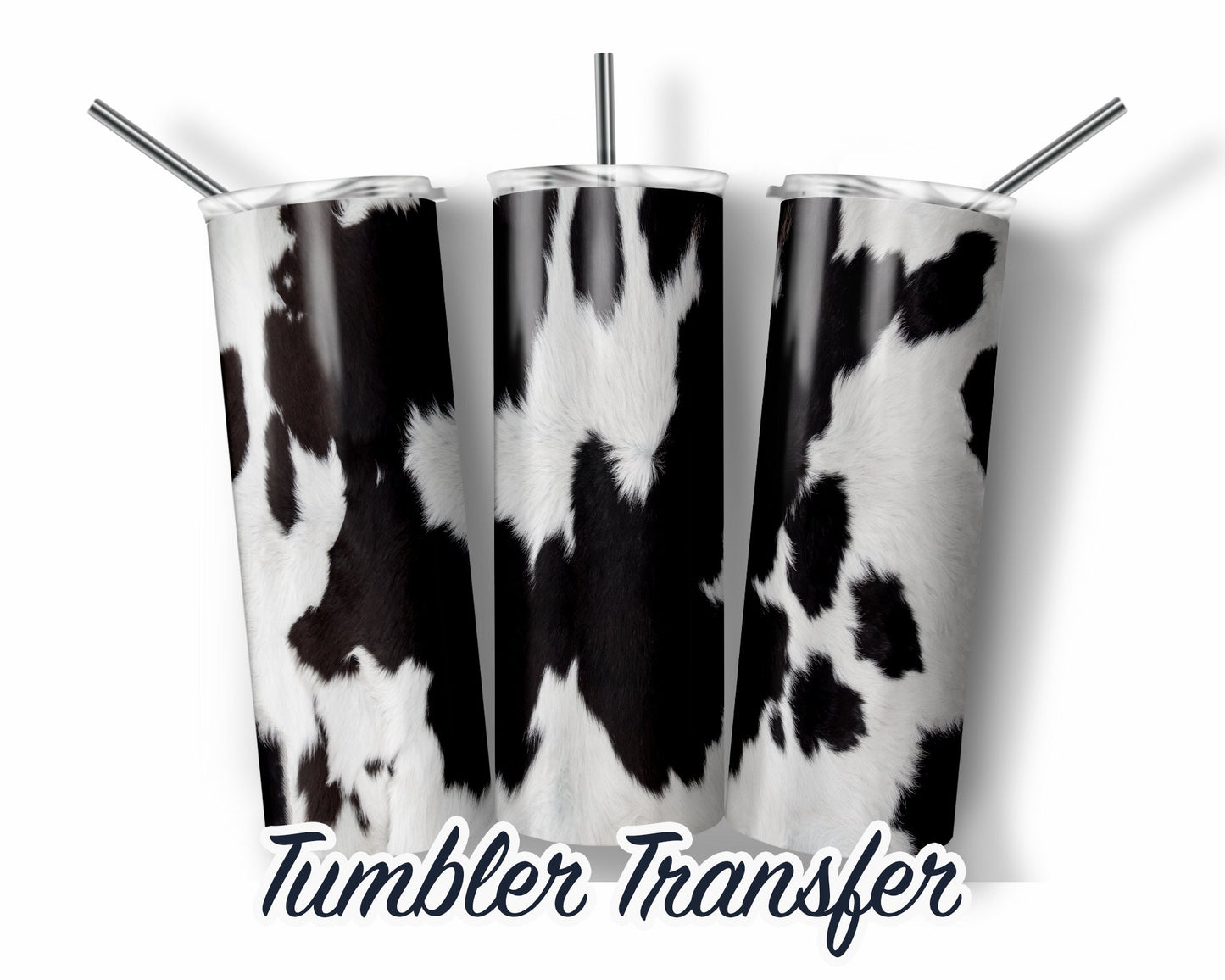 Cow Hide  Sublimation Transfer Print For 20 oz Tumbler - 30 oz Skinny Tumbler - Ready To press - Heat Transfers