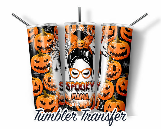 Spooky Mama  Sublimation Transfer Print For 20 oz Skinny Tumbler - 30 oz Skinny Tumbler - Ready To press - Heat Transfers