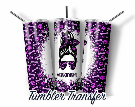 Purple Dog Sublimation Transfer Print 20 oz Skinny Tumbler - 30oz Skinny Tumbler - Ready To press - Heat Transfers