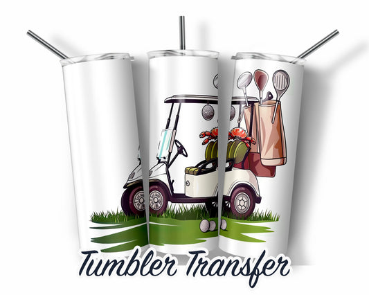 Golf  Sublimation Transfer Print For 20 oz Tumblers - 30 oz Tumblers - Ready To press - Heat Transfers