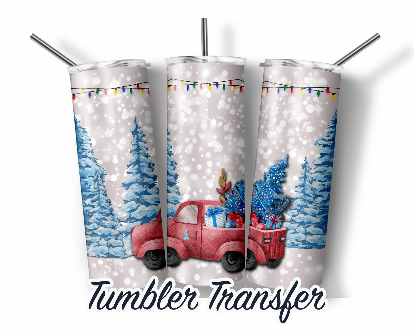 Christmas  Sublimation Transfer Print For 20 oz Tumblers - 30 oz Tumblers - Ready To press - Heat Transfers