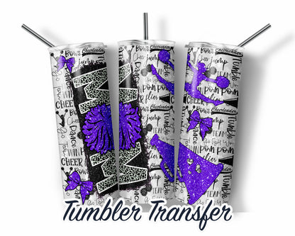 Purple Cheer MOM  Sublimation Transfer Print For 20 oz Tumbler - 30 oz Skinny Tumbler - Ready To press - Heat Transfers