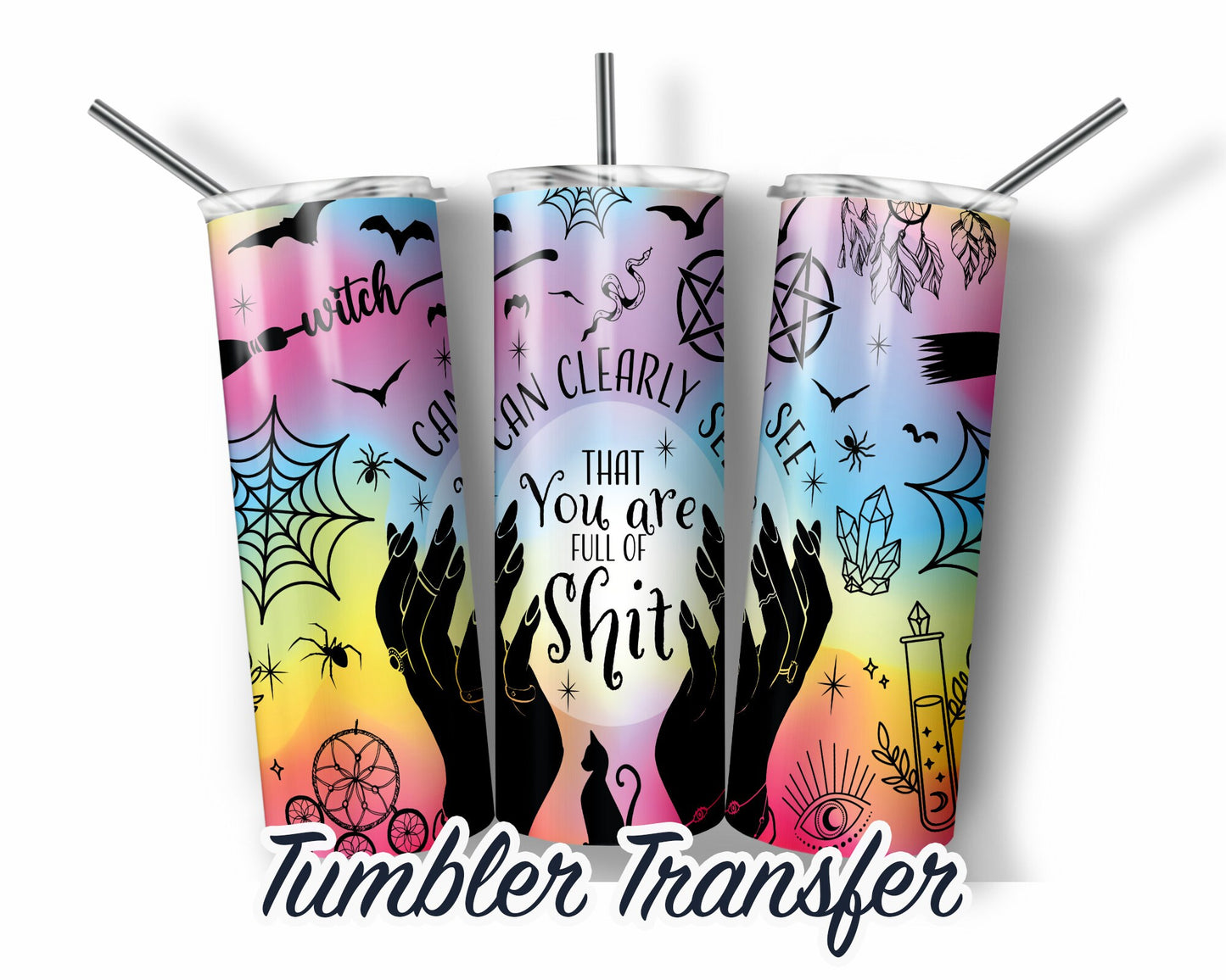 Celestial, Astrological  Sublimation Transfer Print 20 oz Skinny Tumbler - 30oz Skinny Tumbler - Ready To press Heat Transfers