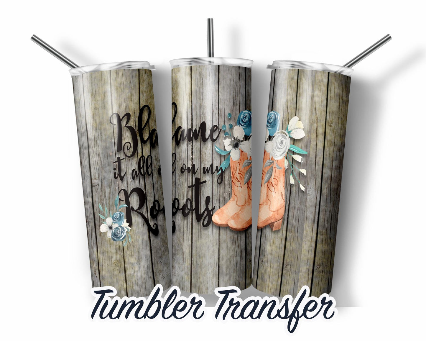 Cowgirl Boots  Sublimation Transfer Print For 20 oz Tumblers - 30 oz Tumblers - Ready To press - Heat Transfers