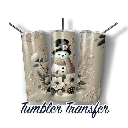 Snowman  Sublimation Transfer Print For 20 oz Tumblers - 30 oz Tumblers - Ready To press - Heat Transfers