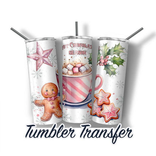 Cocoa  Sublimation Transfer Print For 20 oz Tumblers - 30 oz Tumblers - Ready To press - Heat Transfers