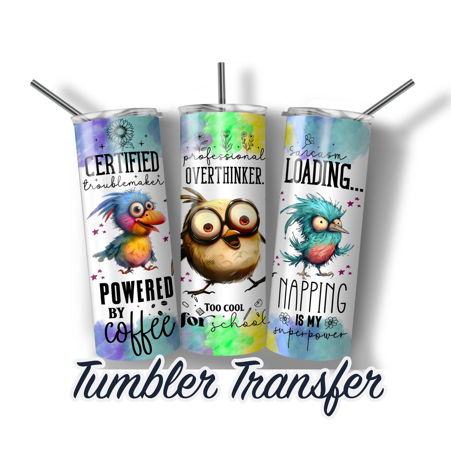 Funny Chicken Ready to Press Sublimation Transfer Print 20 oz - 30 oz Tumblers  Ships Next Day