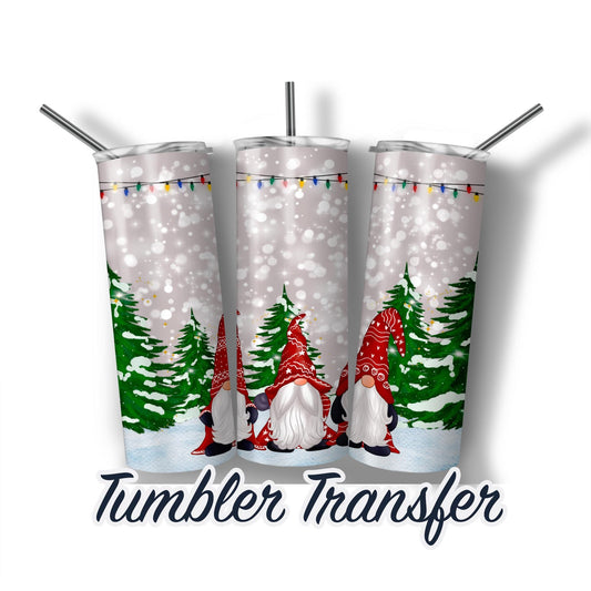 Christmas Gnome  Sublimation Transfer Print For 20 oz Tumblers - 30 oz Tumblers - Ready To press - Heat Transfers