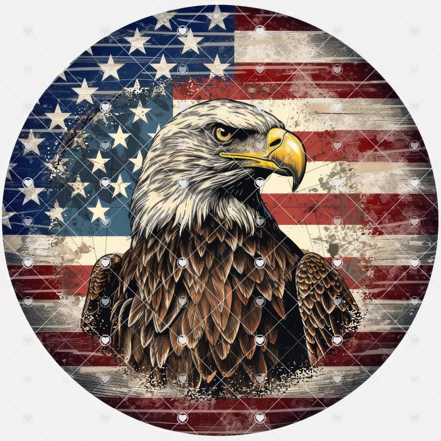 Patriotic Eagle Wind Spinner Sublimation Ready To press Heat Transfer SHIPS NEXT DAY