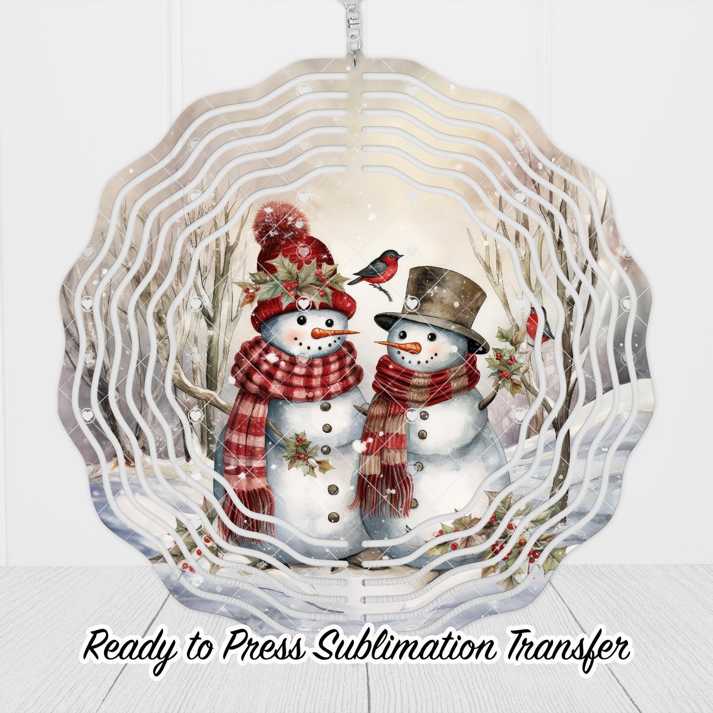 Snowman Wind Spinner Sublimation Ready To press Heat Transfer SHIPS NEXT DAY