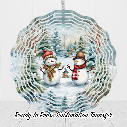 Snowman Wind Spinner Sublimation Ready To press Heat Transfer SHIPS NEXT DAY