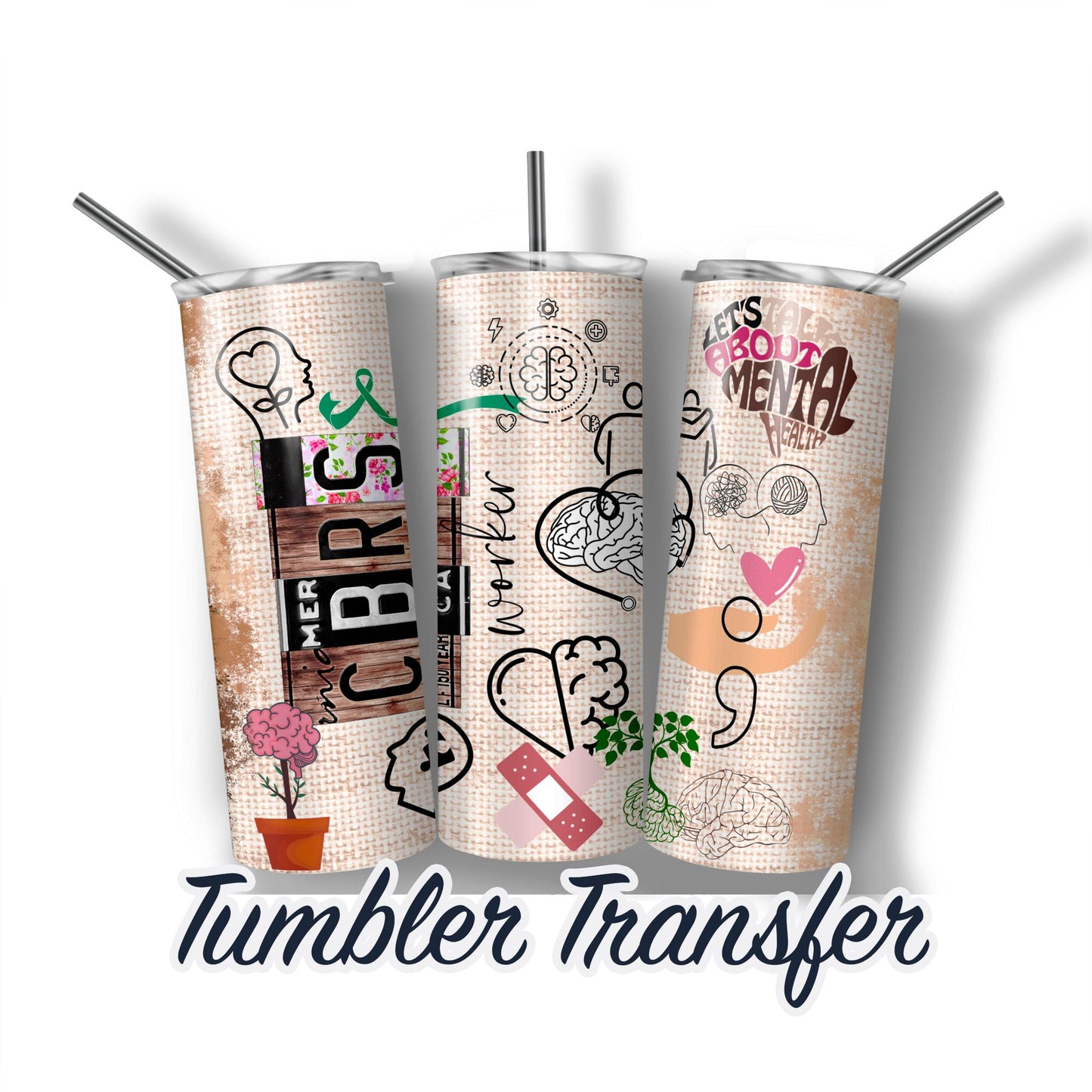 CBRS -  Sublimation Transfer Print For 20 oz - 30 oz Skinny Tumbler - Ready To press - Heat Transfer Ships Next Day