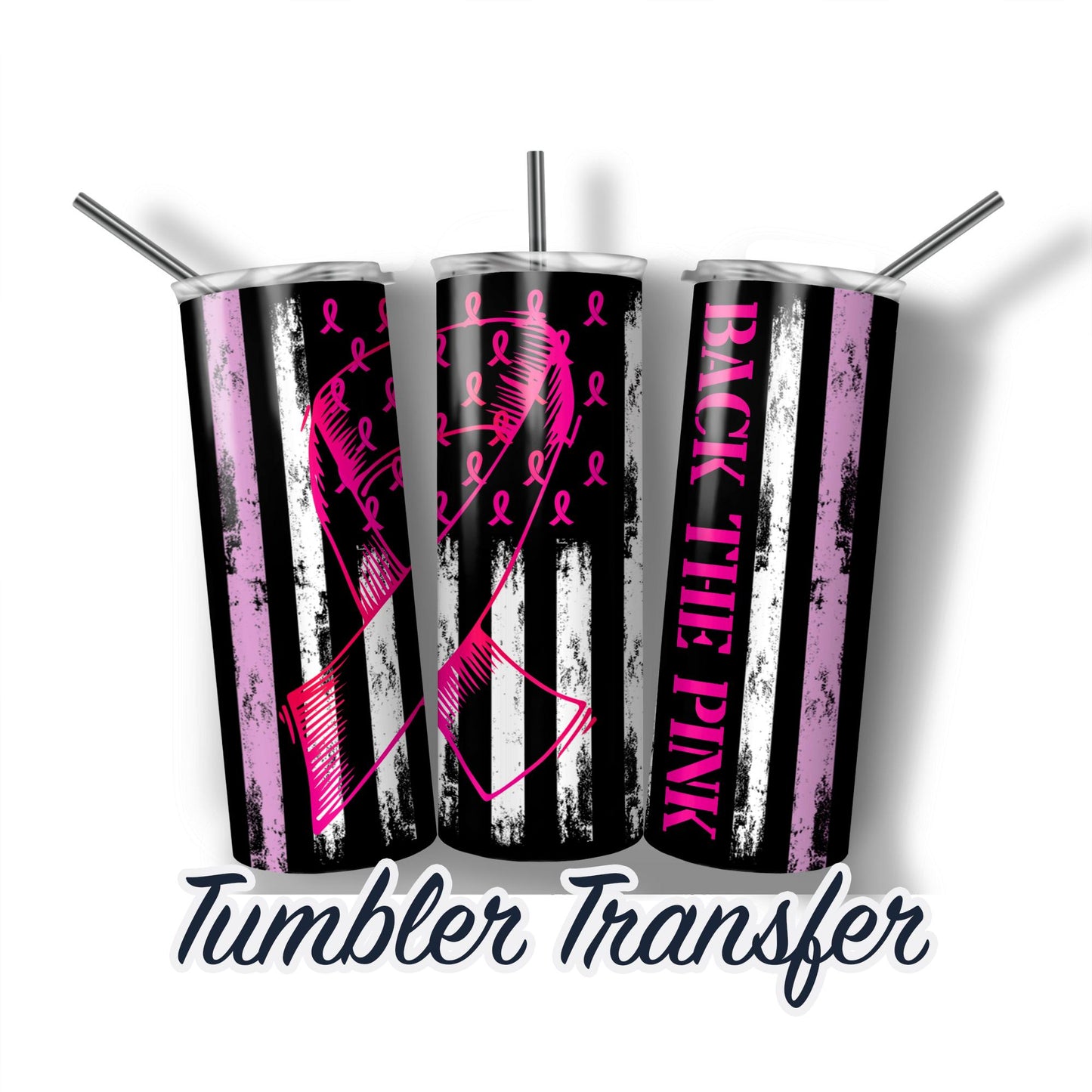 Breast Cancer Survivor Ready to Press Sublimation Transfer Print 20 oz - 30 oz Tumblers  Ships Next Day