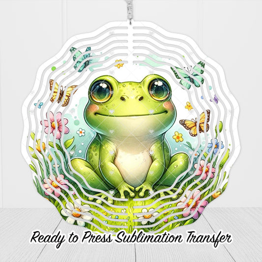 Frog Wind Spinner Sublimation Ready To press Heat Transfer SHIPS NEXT DAY