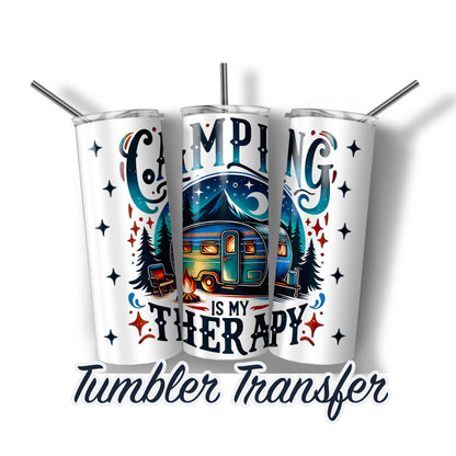 Camping Sublimation Print Transfers For 20 oz - 30oz Tumbler Heat Transfers Ready to Press SHIPS NEXT DAY