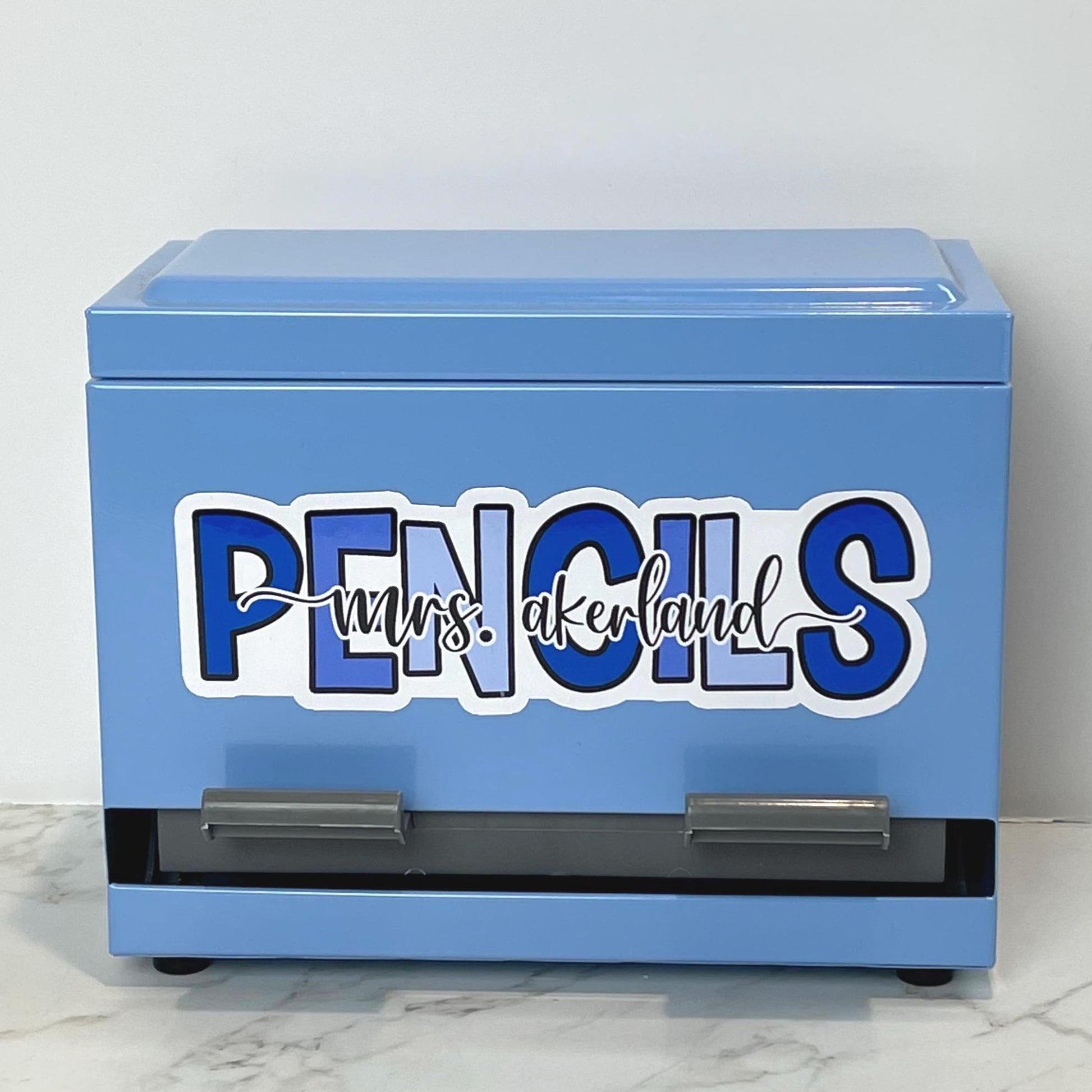 Custom Pencil Dispenser Vinyl Decal or Magnetic Decal Personalized with a name
