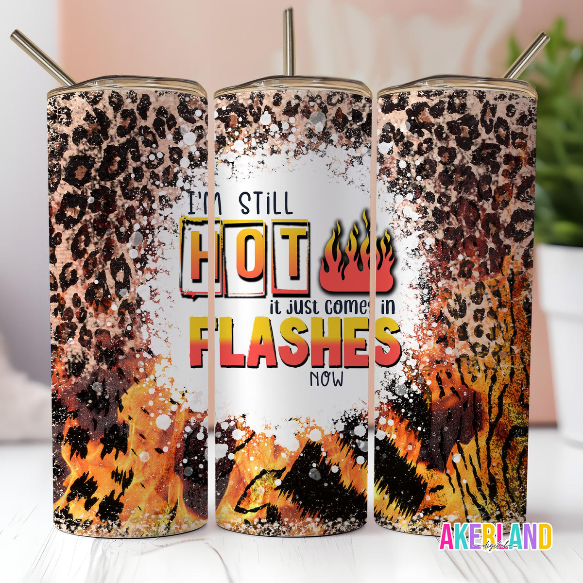 Hot Flashes 20oz Sublimation Tumbler Design - PNG Digital Download