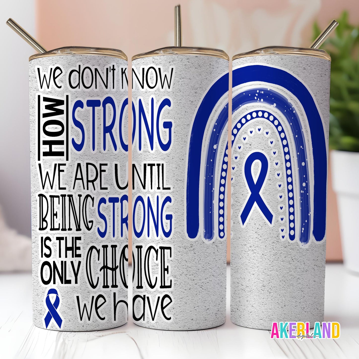 Blue Ribbon 20oz Sublimation Tumbler Design - PNG Digital Download