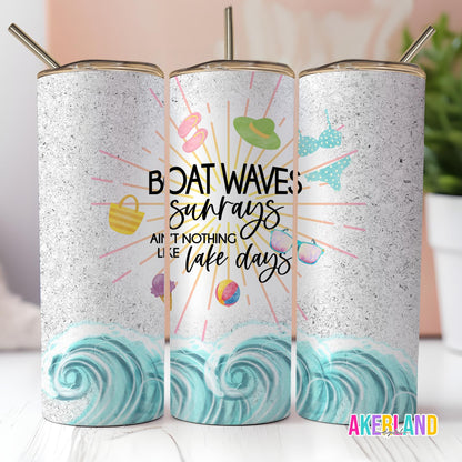 Boat Waves 20 oz Sublimation Tumbler Design - PNG Digital Download