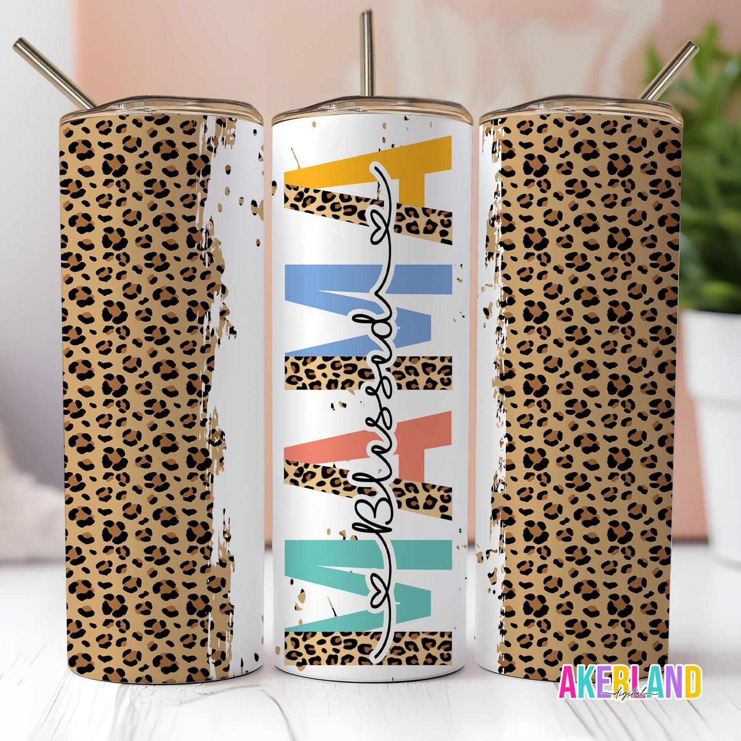Blessed MAMA 20oz Sublimation Tumbler Design - PNG Digital Download