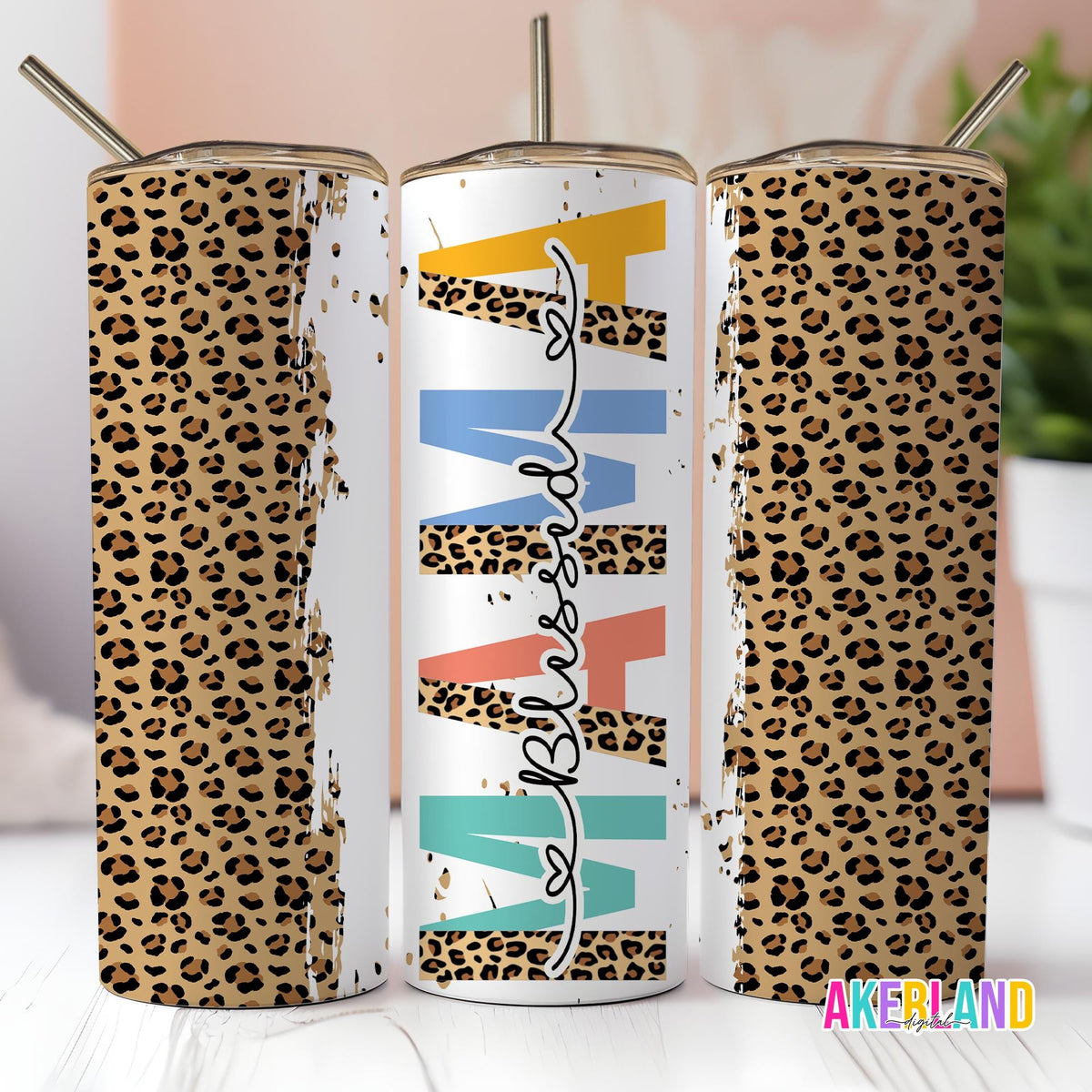 Blessed MAMA 20oz Sublimation Tumbler Design - PNG Digital Download