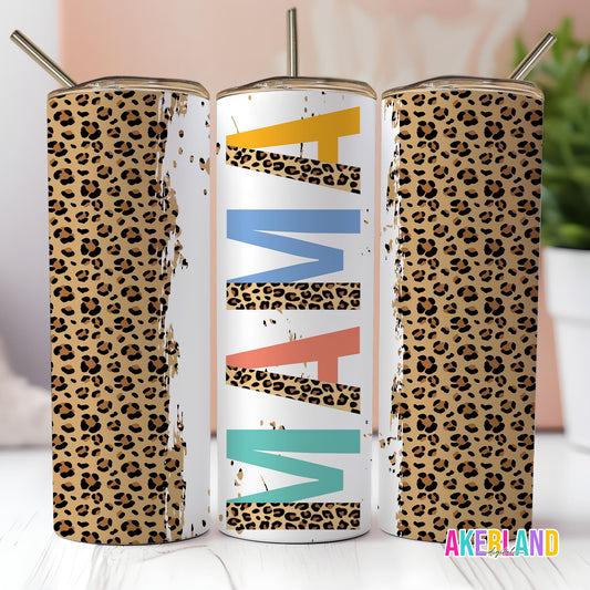 Leopard MAMA 20oz Sublimation Tumbler Design - PNG Digital Download