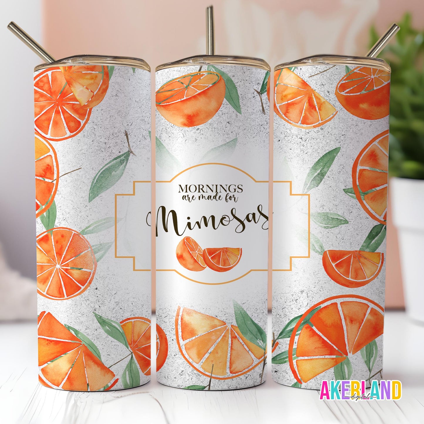 Mimosa Tumbler Design - 20oz Sublimation Design PNG Digital Download
