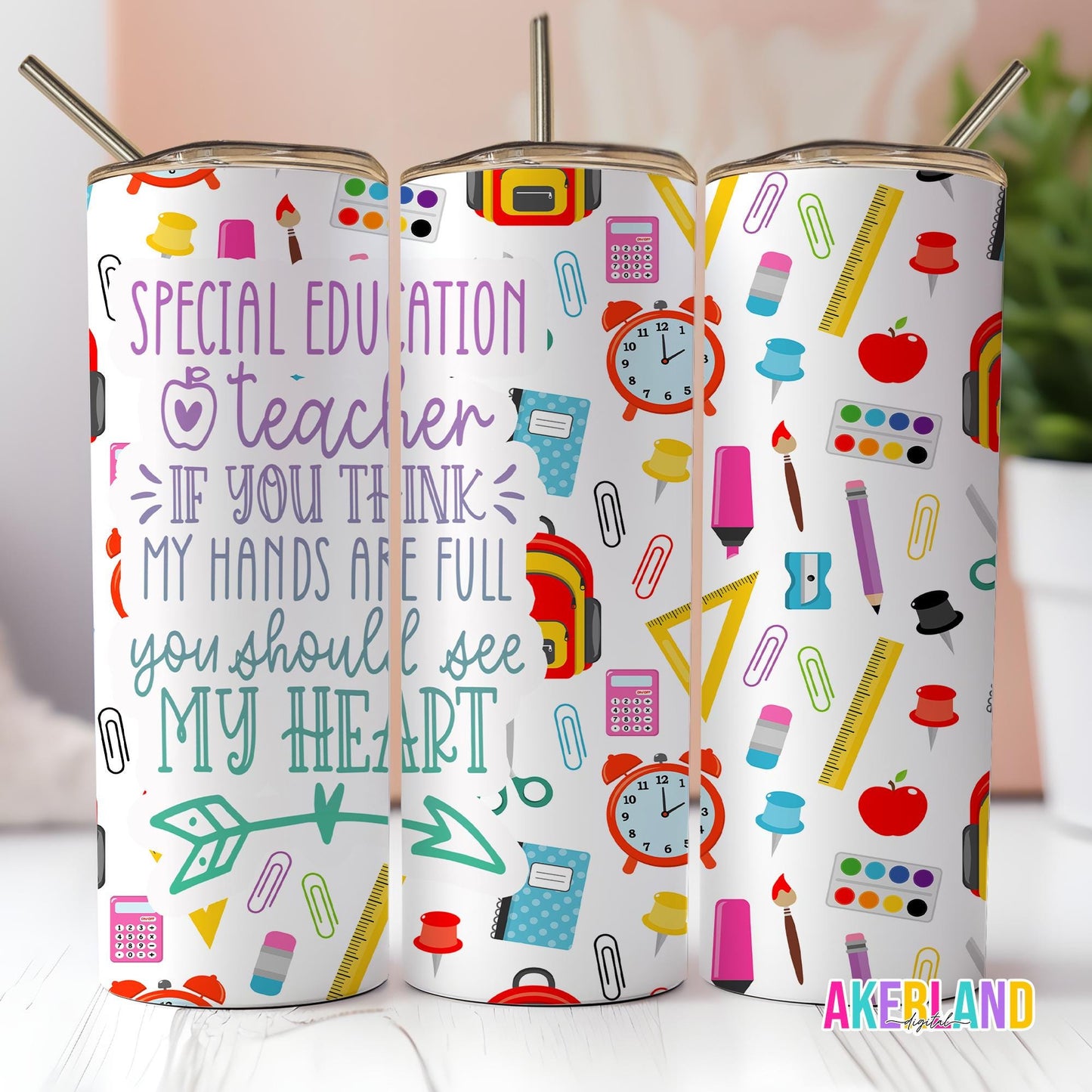 Special Education Teacher 20oz Sublimation Tumbler Design - PNG Digital Download