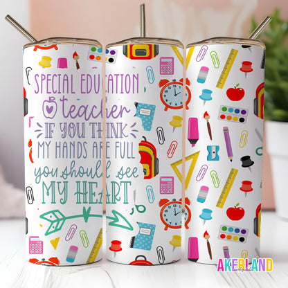 Special Education Teacher 20oz Sublimation Tumbler Design - PNG Digital Download