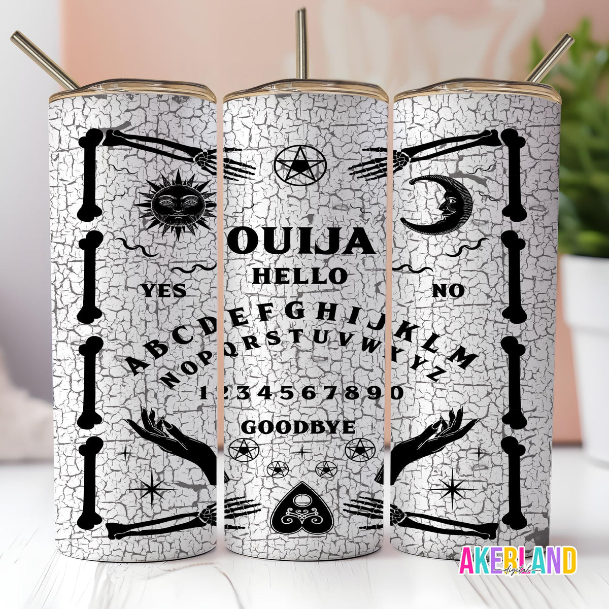 Spirit Board Design - 20 oz Sublimation Tumbler Design PNG Digital Download (Great for GLOW in the DARK Tumblers)