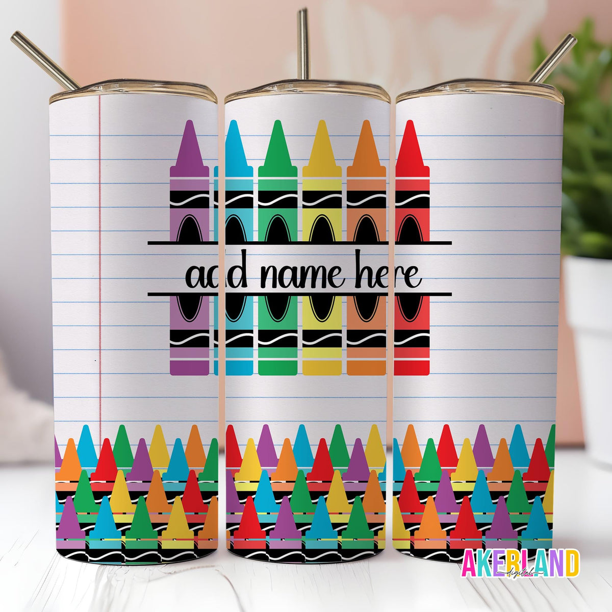 Teacher Crayon Tumbler 20oz Sublimation Tumbler Design - PNG Digital Download