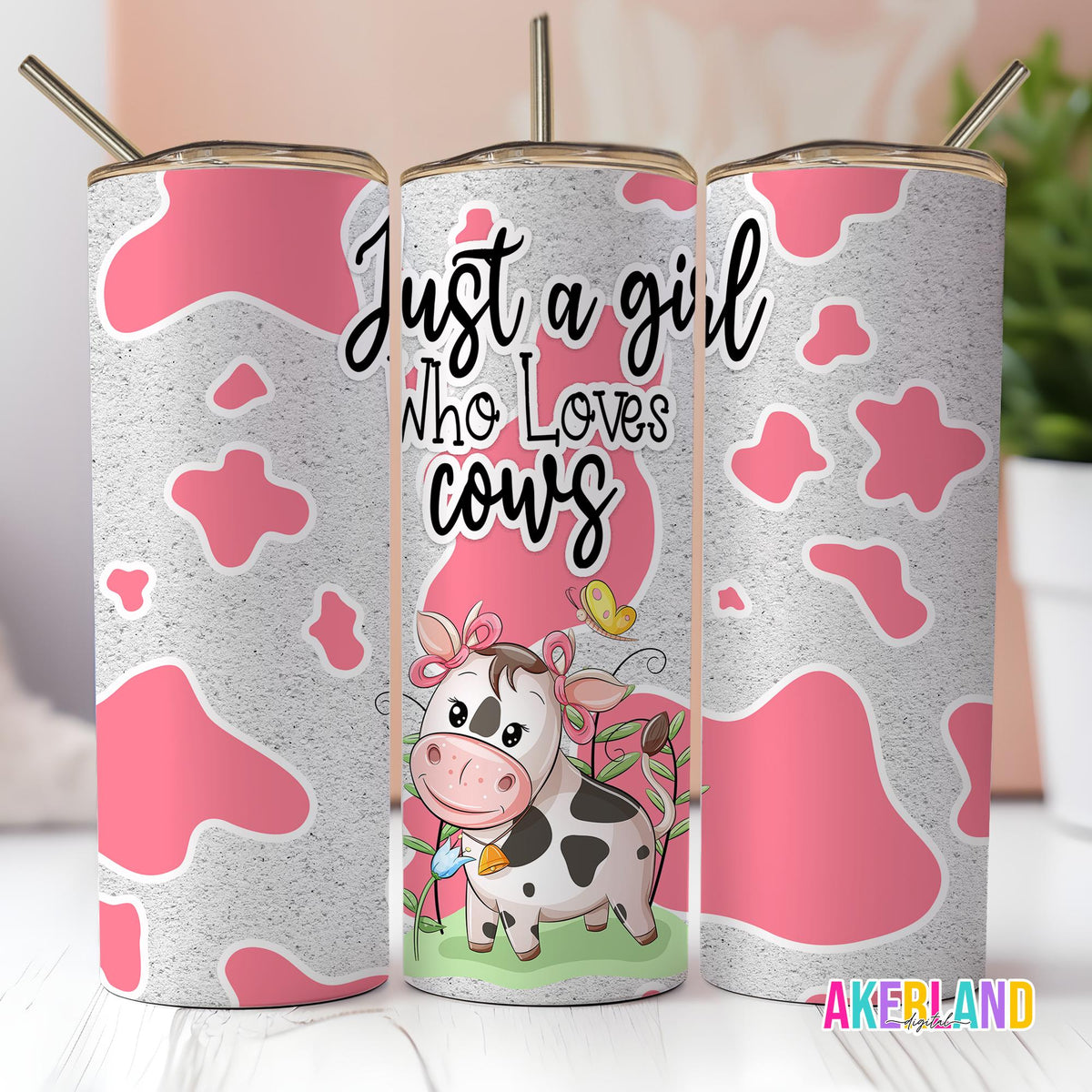 Cows 20oz Sublimation Tumbler SEAMLESS Design - PNG Digital Download