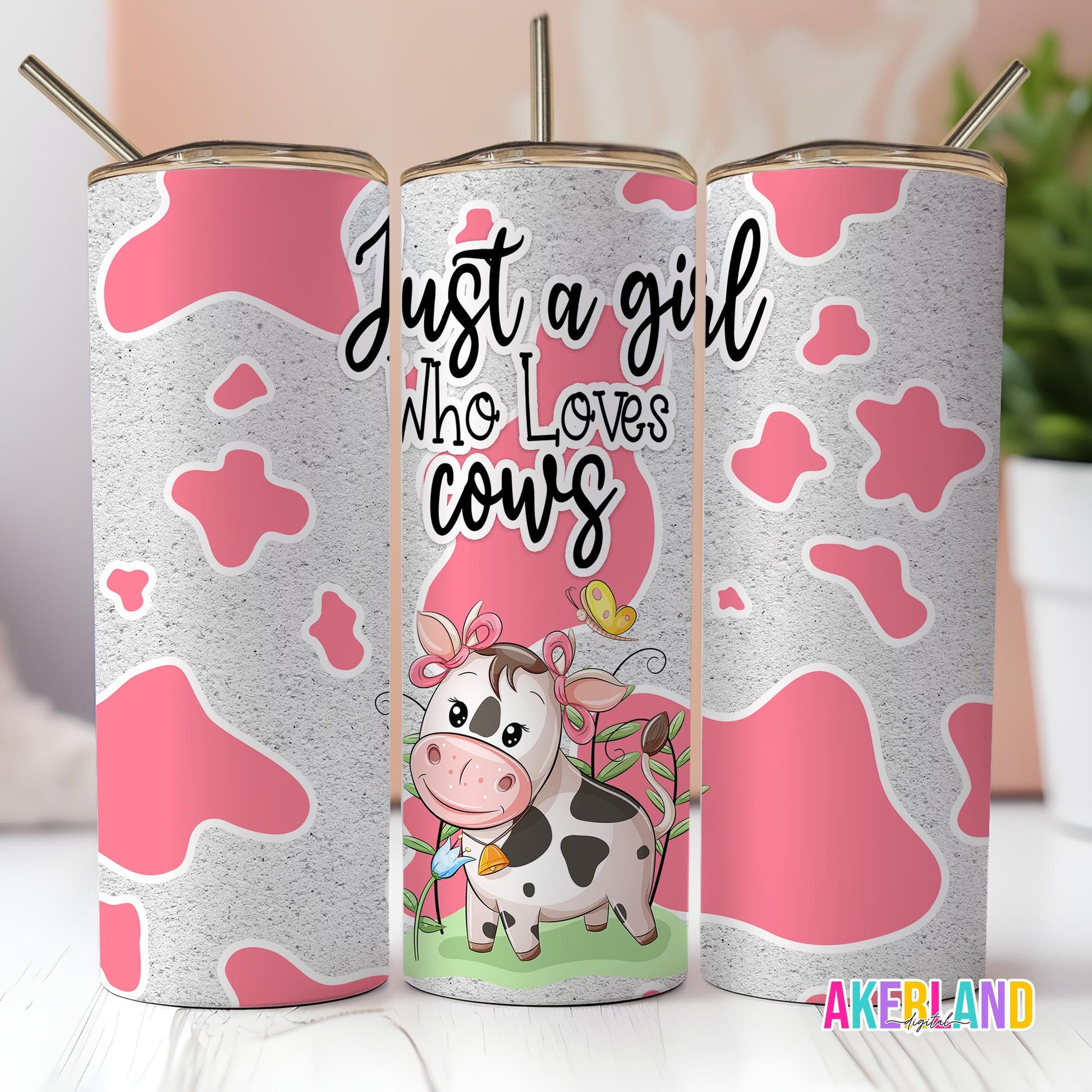 Cows 20oz Sublimation Tumbler SEAMLESS Design - PNG Digital Download