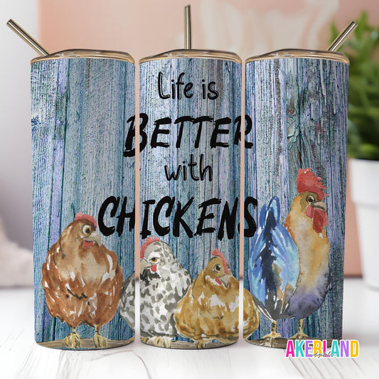 Chickens 20oz Sublimation Tumbler Design - PNG Digital Download