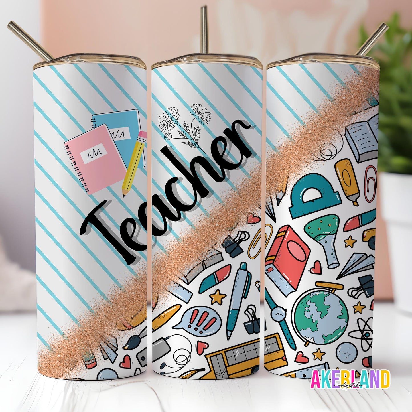 Teacher 20oz Sublimation Tumbler Design - PNG Digital Download