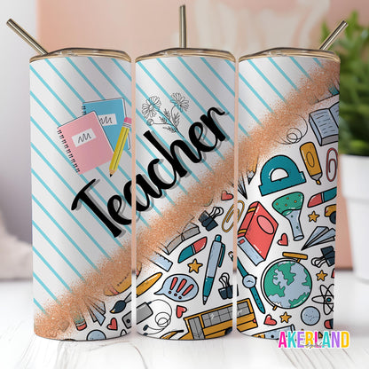 Teacher 20oz Sublimation Tumbler Design - PNG Digital Download