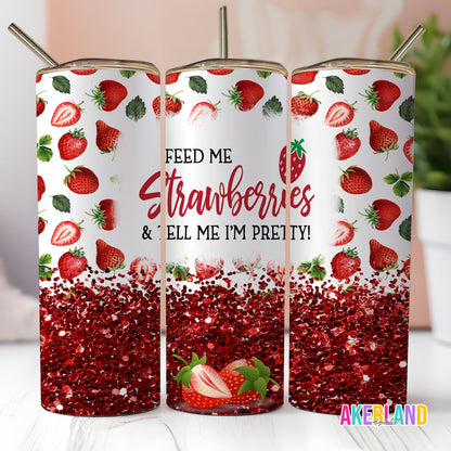 Strawberry 20oz Sublimation Tumbler Design PNG Digital Download