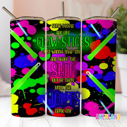 Glow Stick Neon 20oz Sublimation Tumbler Design - PNG Digital Download