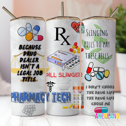 Pharmacy Tech 20oz Sublimation Tumbler Design - PNG Digital Download