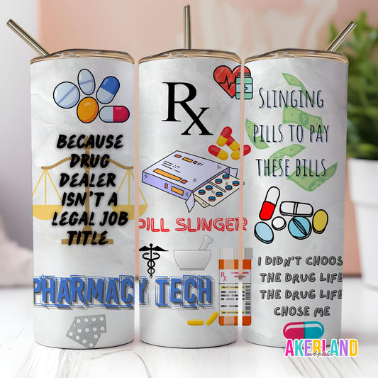 Pharmacy Tech 20oz Sublimation Tumbler Design - PNG Digital Download